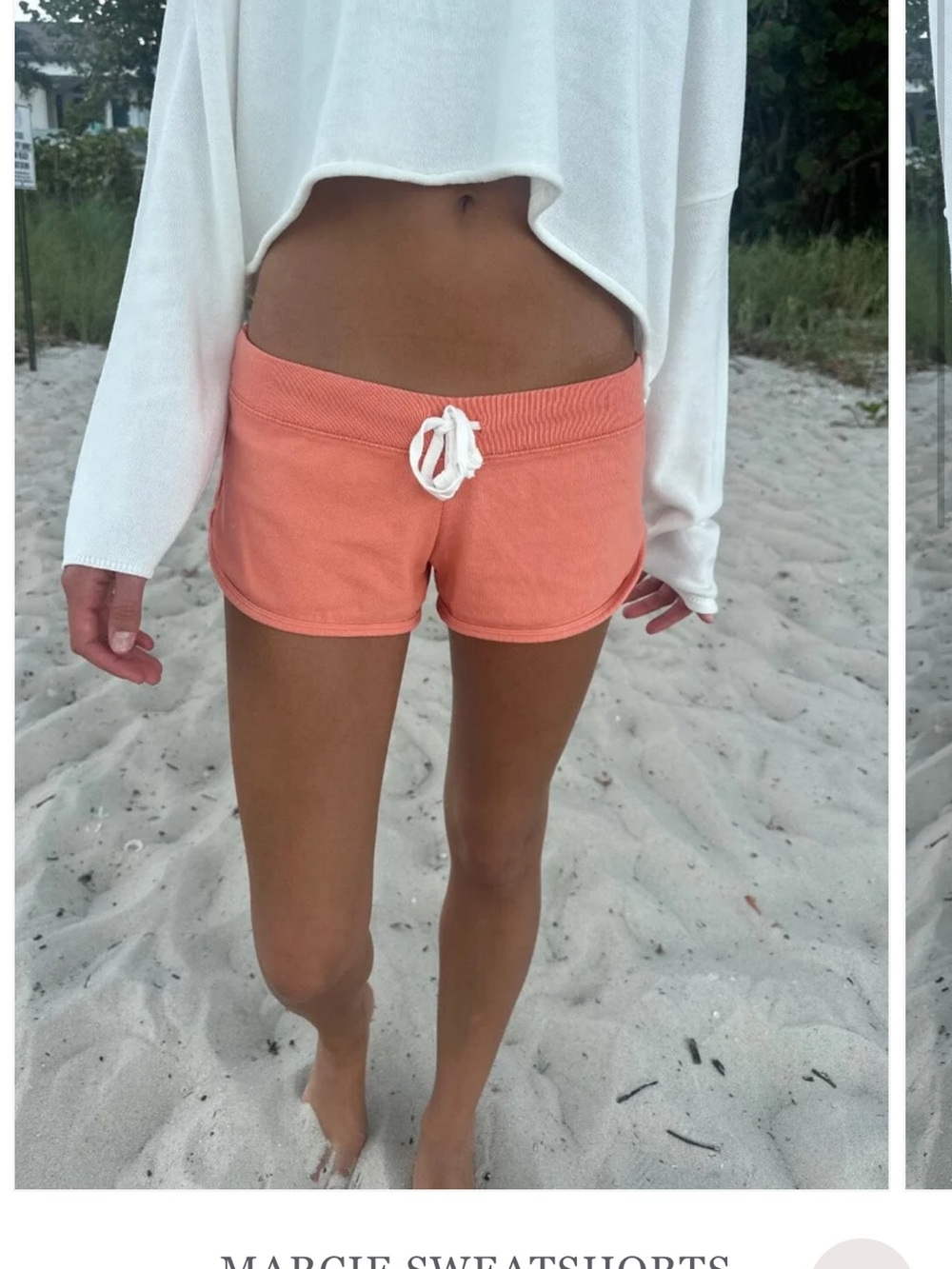 Brandy Melville Coral Drawstring Sweatshorts